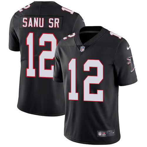 Nike Falcons #12 Mohamed Sanu Sr Black Alternate Men's Stitched NFL Vapor Untouchable Limited Jersey - Click Image to Close